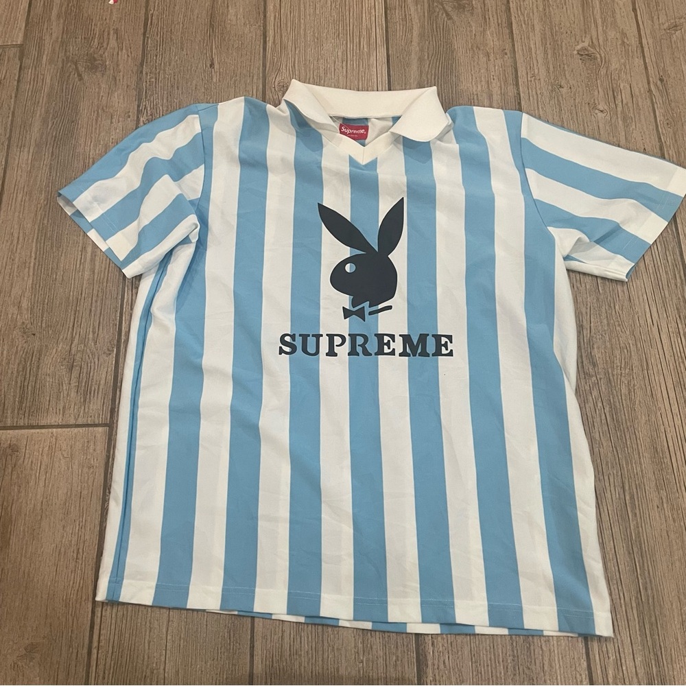 Supreme Light Blue and White Polo